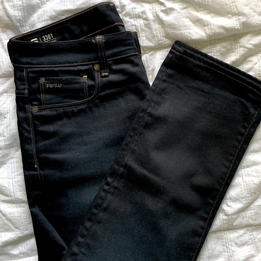 G STAR RAW 3301 STRAIGHT dark blue JEAN